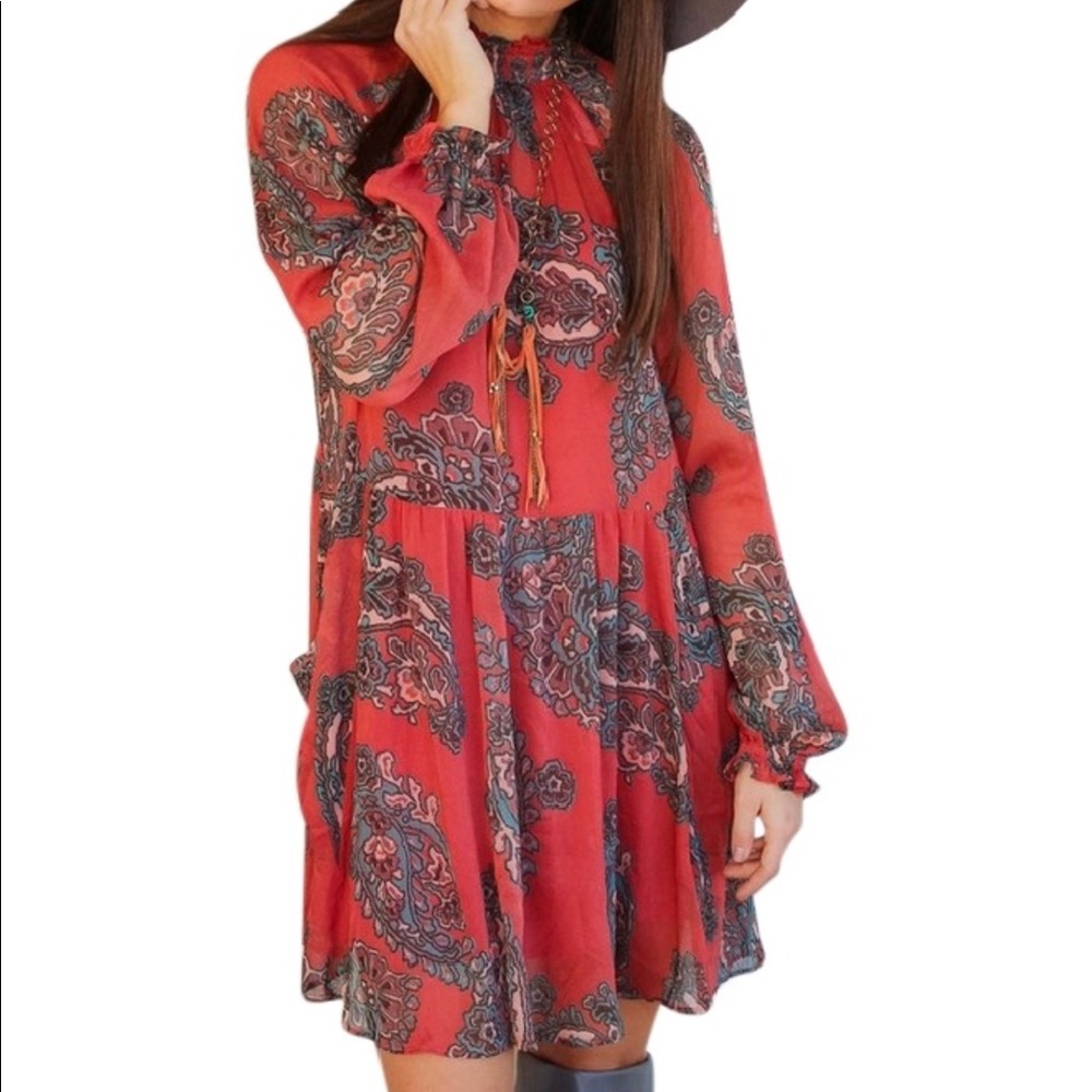 Free People Forget Me Not Moonstruck Dress Coral